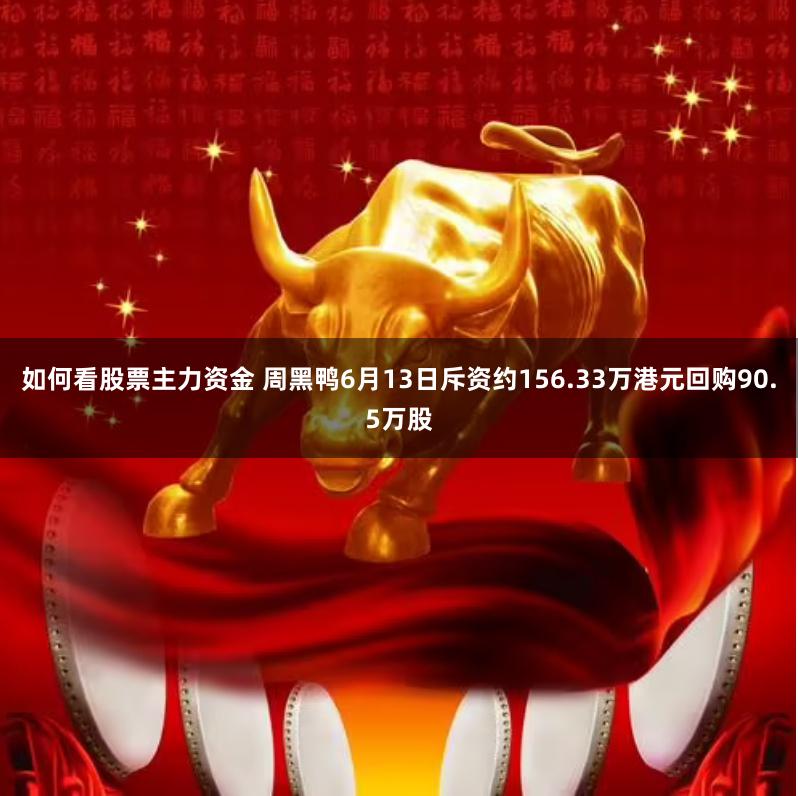 如何看股票主力资金 周黑鸭6月13日斥资约156.33万港元回购90.5万股